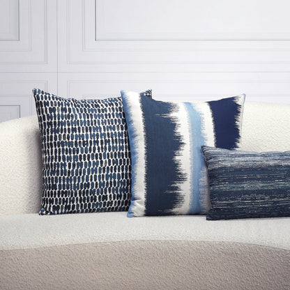 Elaine Smith Thumbprint Indigo outdoor pillow, navy - view 12