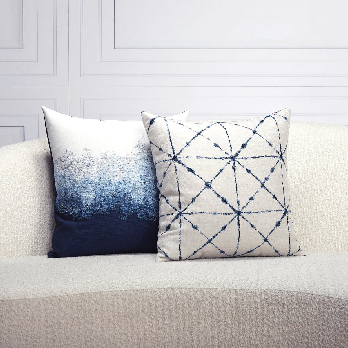 Elaine Smith Artful Midnight outdoor pillow, navy - view 6