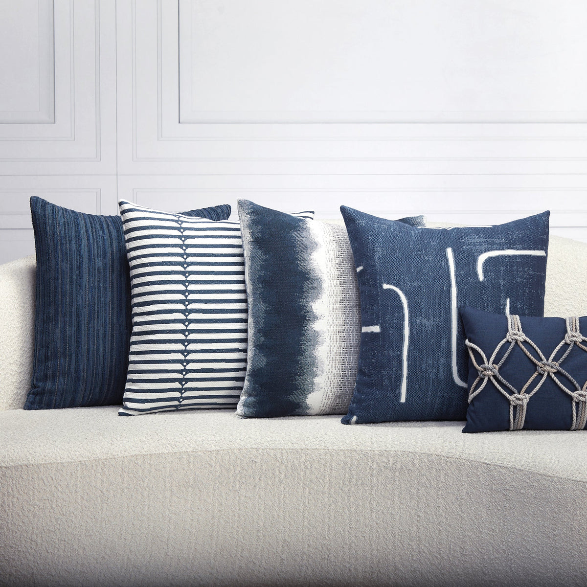 Elaine Smith Sincerity Denim outdoor pillow, blue - view 11
