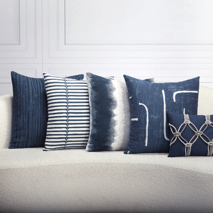 Elaine Smith Sincerity Denim outdoor pillow, blue - view 11