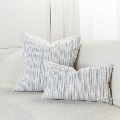 Elaine Smith Luxe Stripe Pebble outdoor pillow, beige - view 2