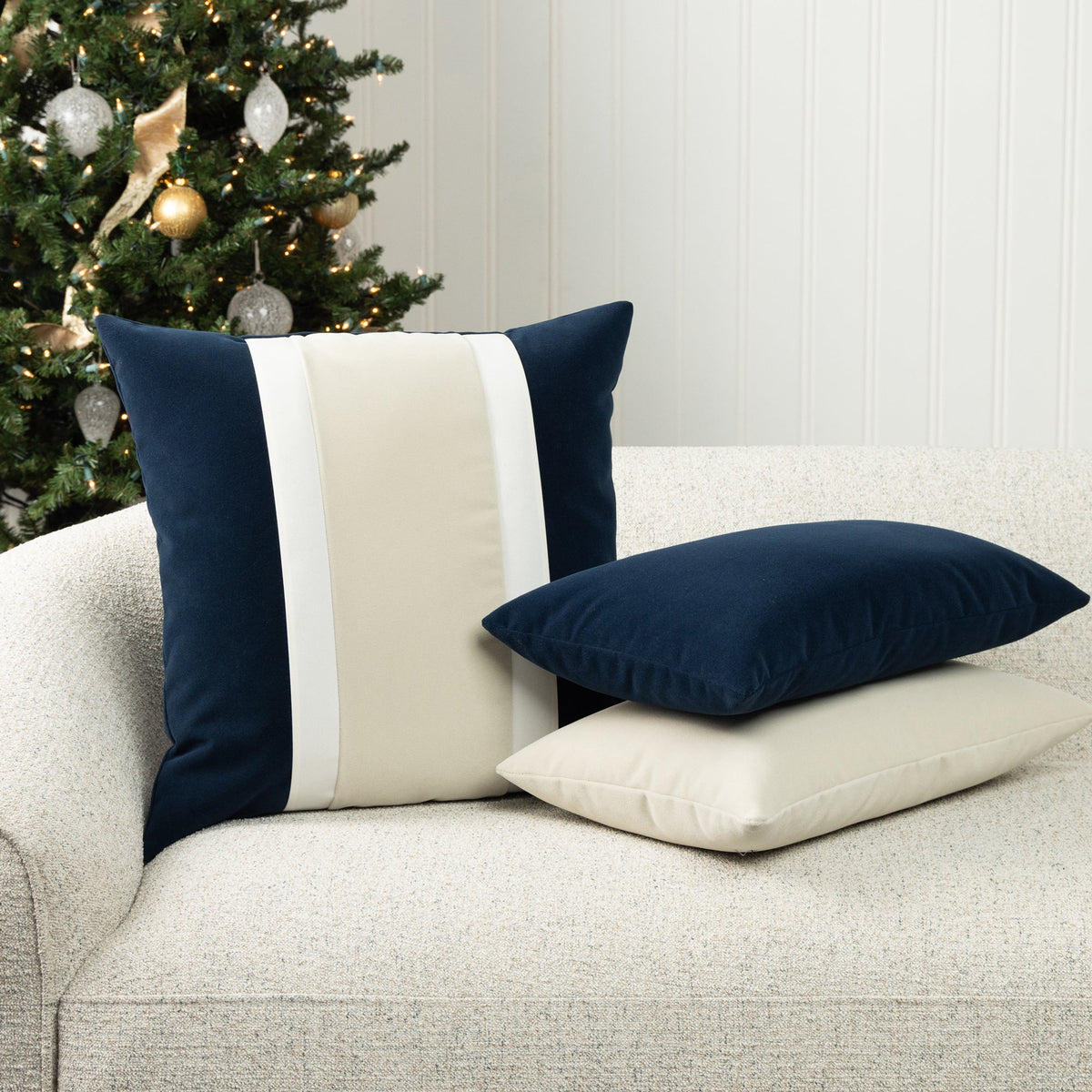Elaine Smith Tradition Midnight outdoor pillow, navy - view 6