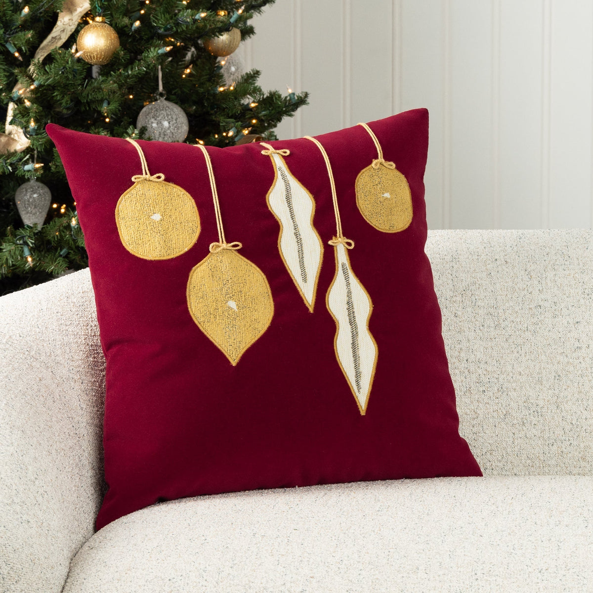 Elaine Smith Ornaments Ruby Outdoor Pillow