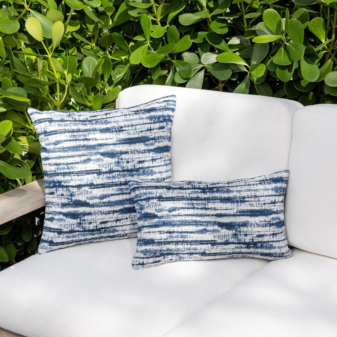 Elaine Smith Linear Indigo outdoor pillow - view 2