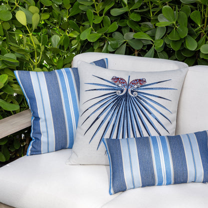 Elaine Smith Chameleon Capri 22x22 outdoor pillow, blue - view 3