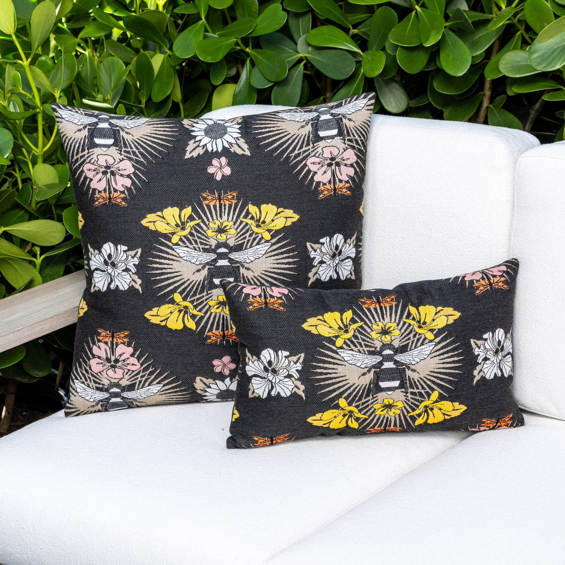 Elaine Smith Honey Bee Lumbar outdoor pillow - view 2