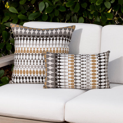 Elaine Smith Modern Oval Dune outdoor pillow, gold and black - view 9