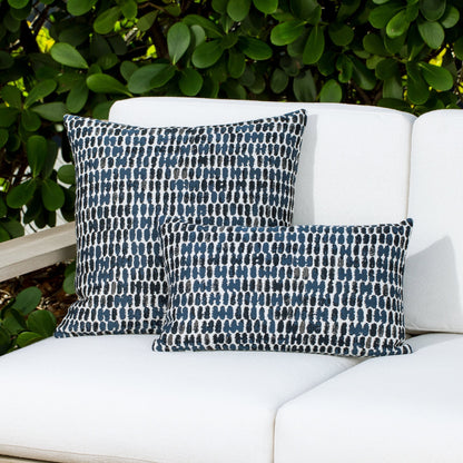 Elaine Smith Thumbprint Indigo outdoor pillow, navy - view 5