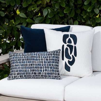 Elaine Smith Thumbprint Indigo outdoor pillow, navy - view 4