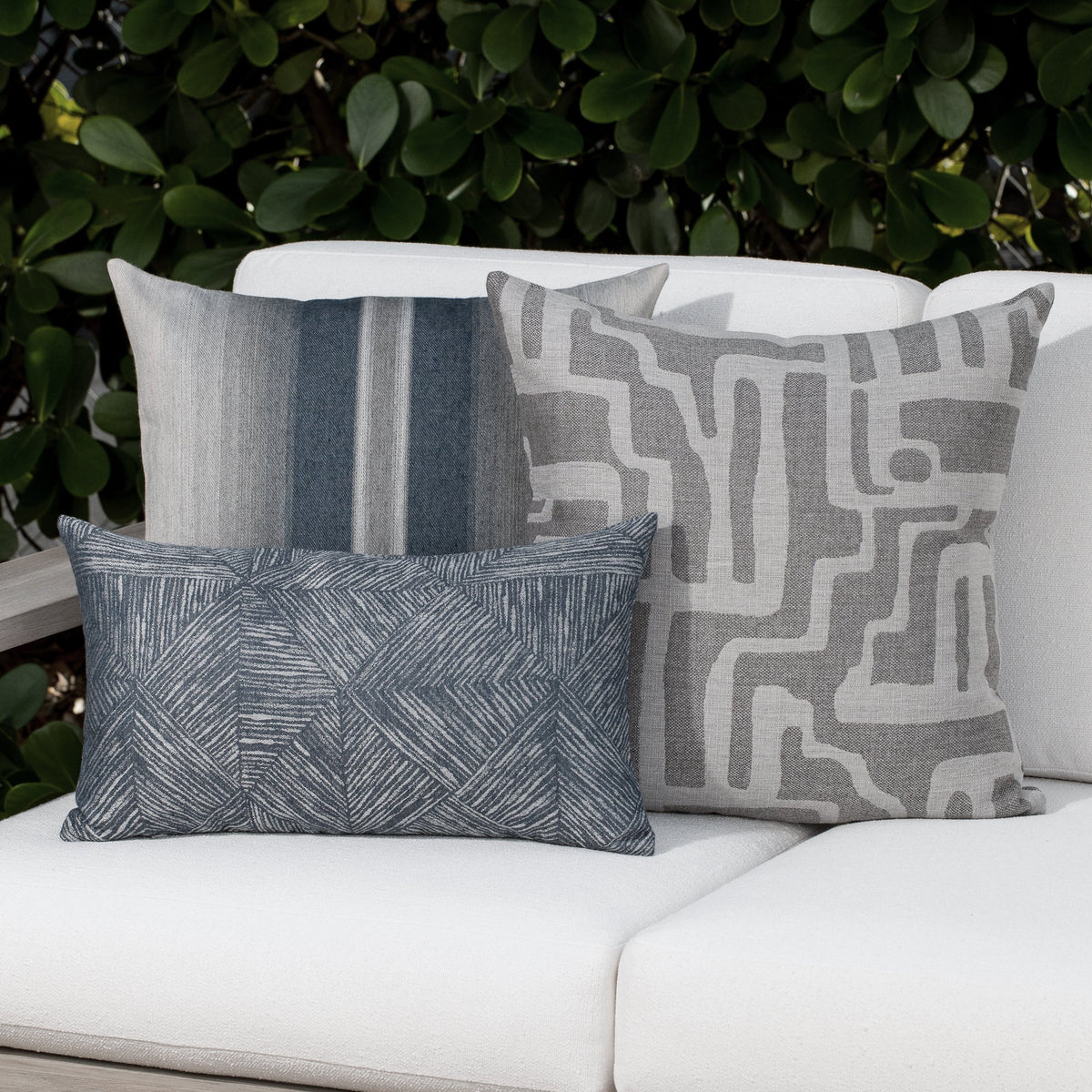 Elaine Smith Reimagine Denim Outdoor Pillow