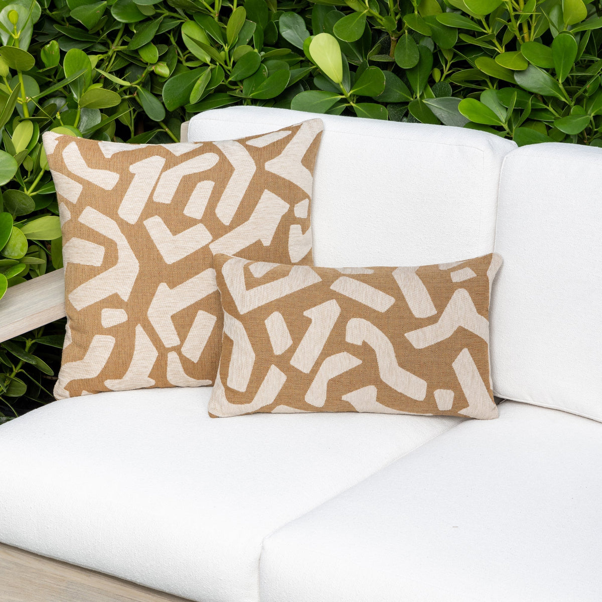 Elaine Smith Fascination Caramel outdoor pillow, brown - view 7