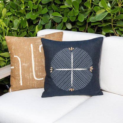 Elaine Smith Direction Indigo outdoor pillow, navy - view 3