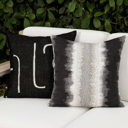 Elaine Smith Resilience Charcoal outdoor pillow, gray and charcoal - view 11