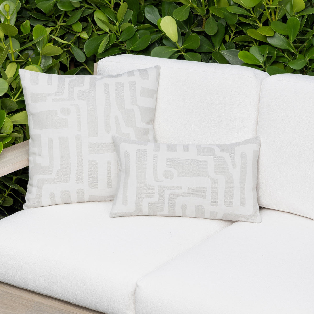 Elaine Smith Noble Alabaster outdoor pillow, ivory and white - view 5