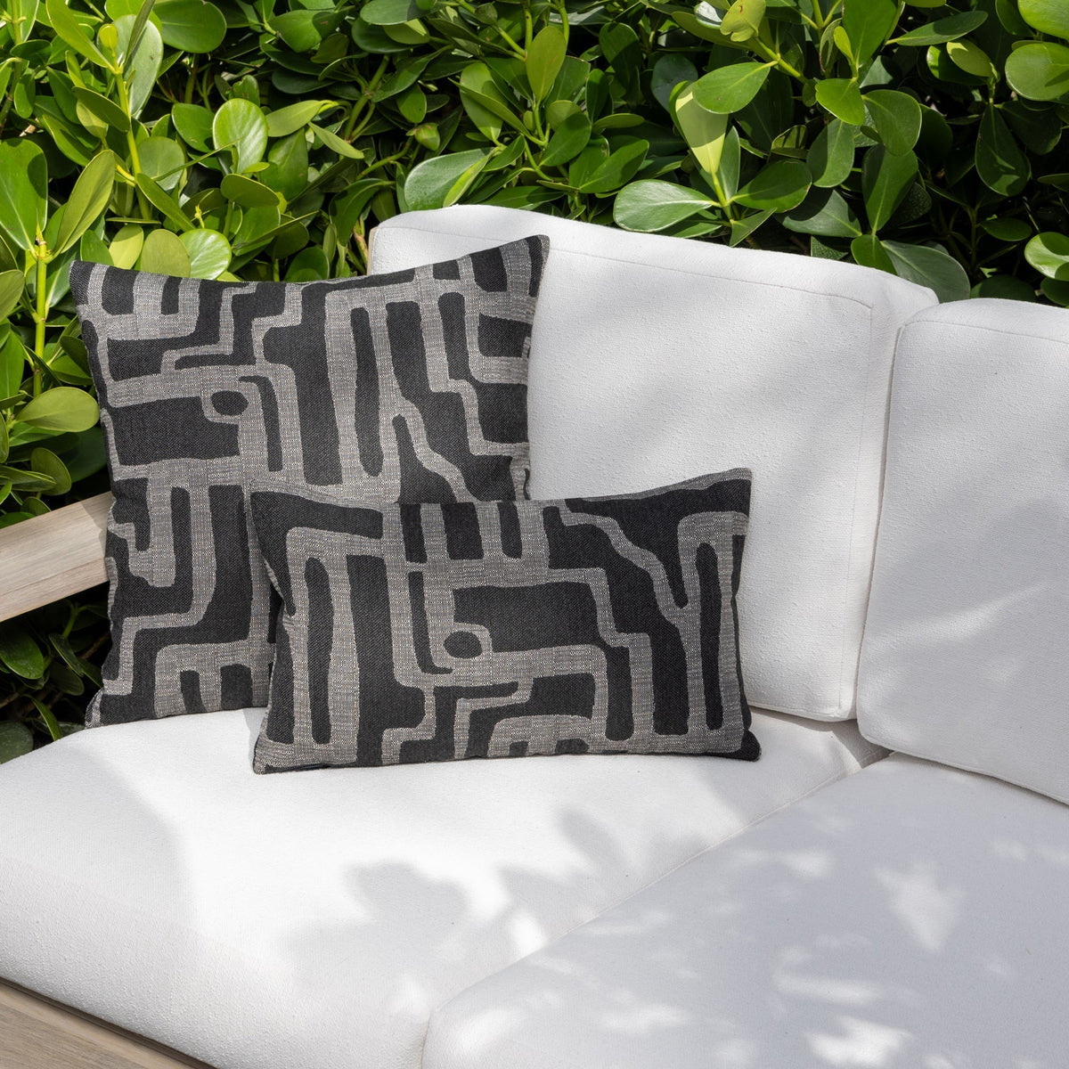 Elaine Smith Noble Charcoal Outdoor Pillow