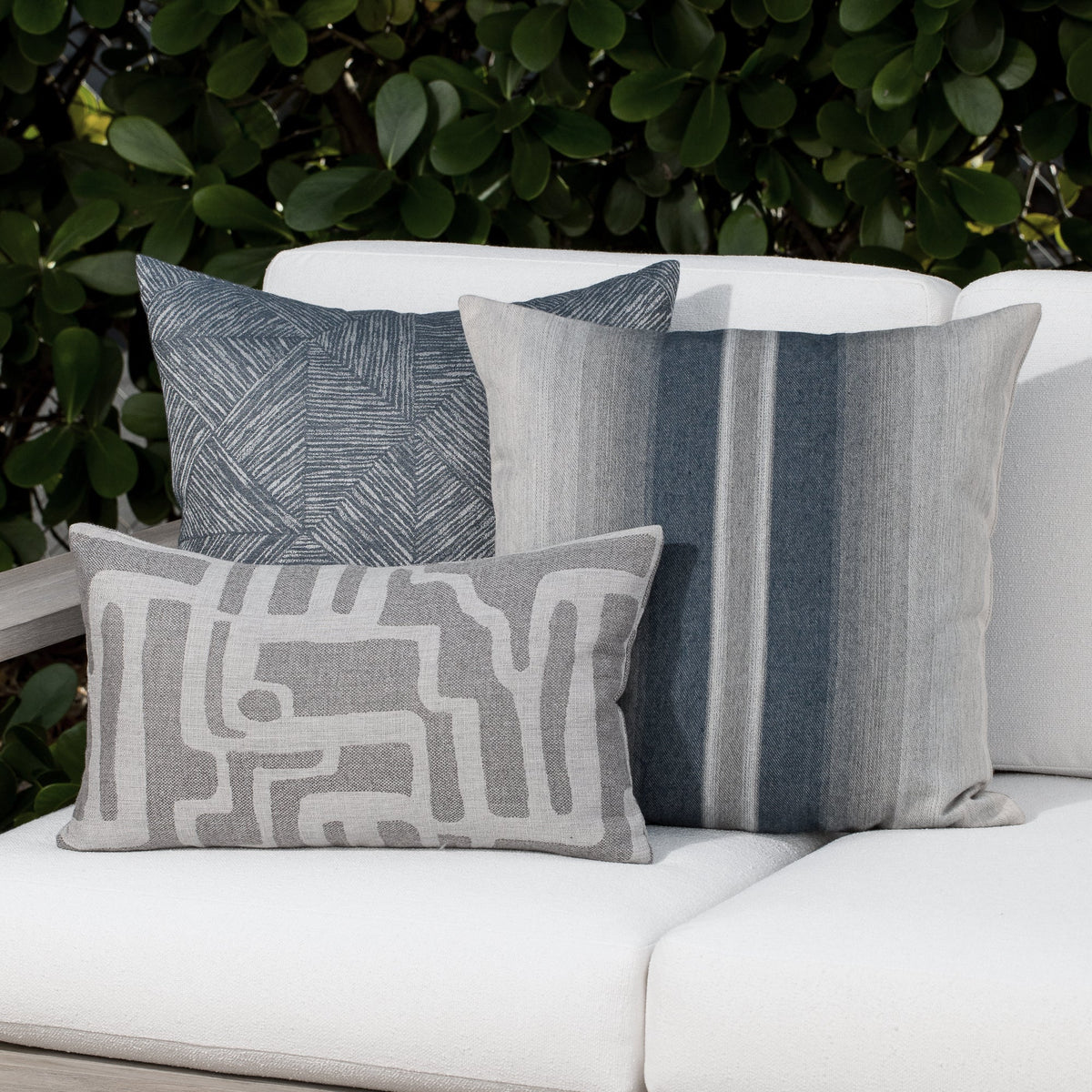 Elaine Smith Reimagine Denim Outdoor Pillow