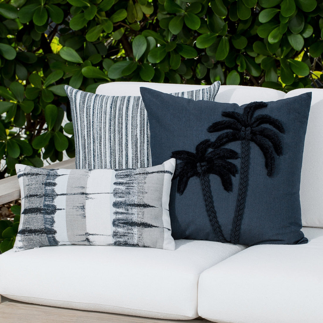 Elaine Smith Escape Indigo 22x22 outdoor pillow, navy - view 2