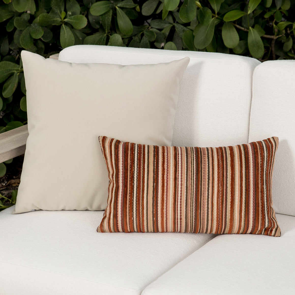 Elaine Smith Lush Velvet Oatmeal outdoor pillow, beige - view 10