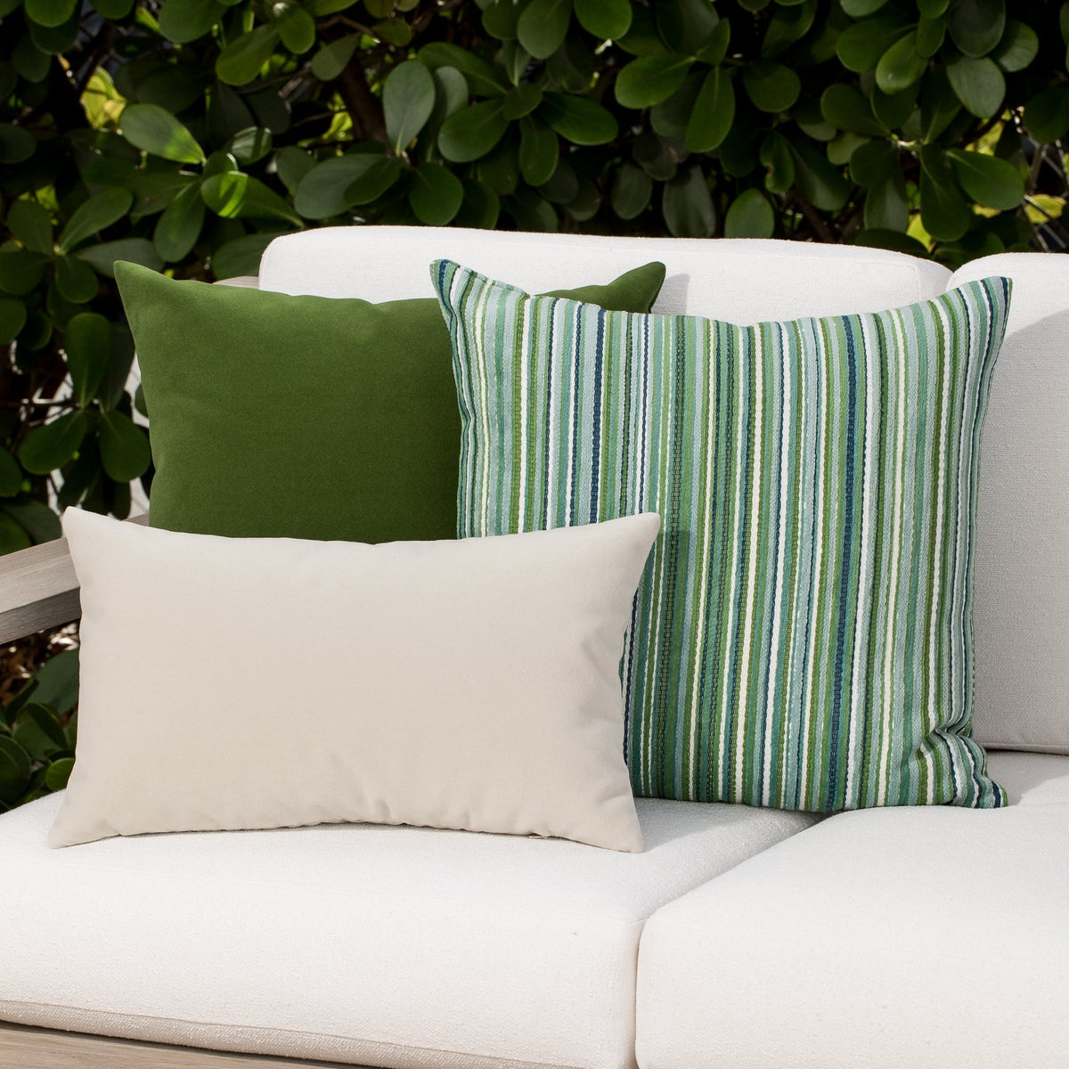 Elaine Smith Lush Velvet Oatmeal outdoor pillow, beige - view 4