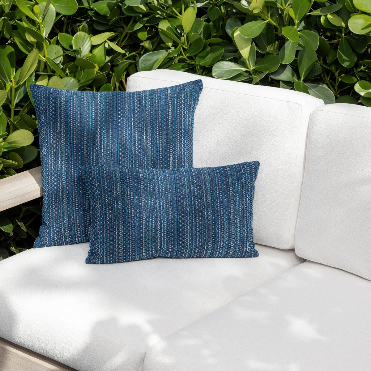 Elaine Smith Kaleidoscope Midnight outdoor pillow, navy - view 4