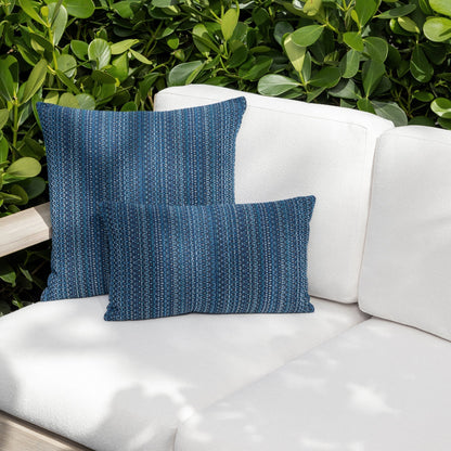 Elaine Smith Kaleidoscope Midnight outdoor pillow, navy - view 4
