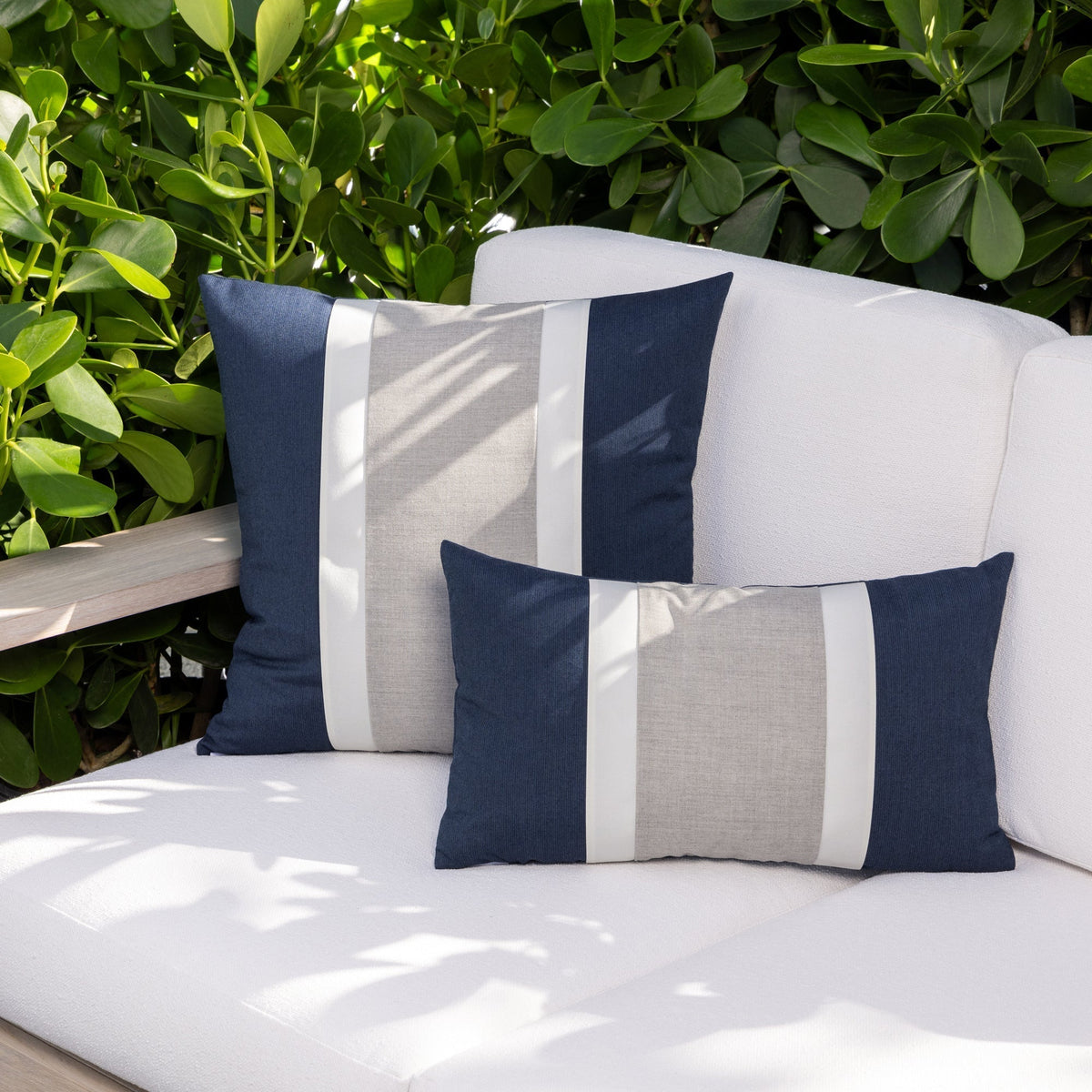 Elaine Smith Nevis Indigo outdoor pillow, navy - view 7