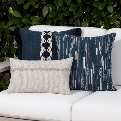 Elaine Smith Connection Indigo outdoor pillow, navy - view 7