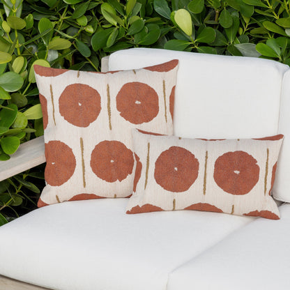 Elaine Smith Solstice Papaya outdoor pillow, orange and coral - view 7