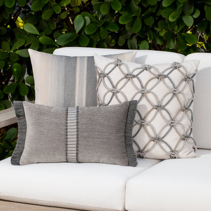 Elaine Smith Splendor Pewter outdoor pillow, gray - view 3