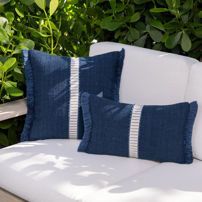 Elaine Smith Deluxe Indigo Outdoor Pillow