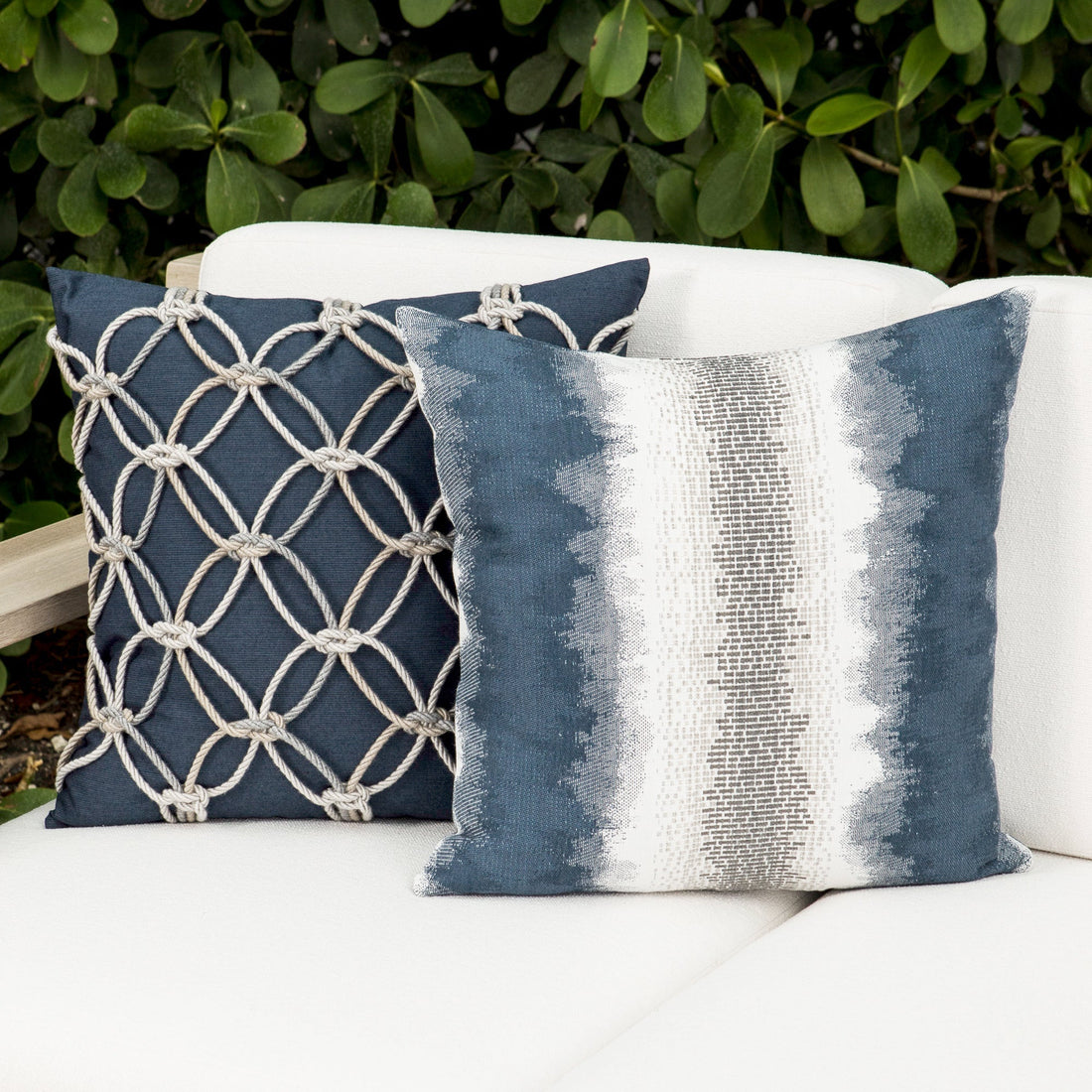Elaine Smith Indigo Rope outdoor pillow - view 2