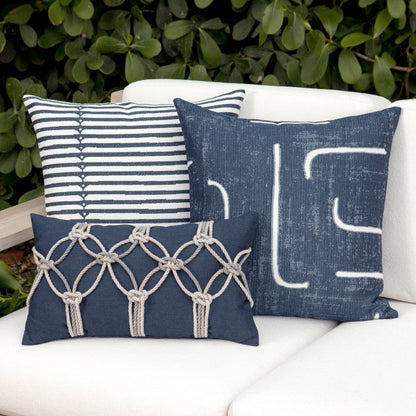 Elaine Smith Sincerity Denim outdoor pillow, blue - view 10