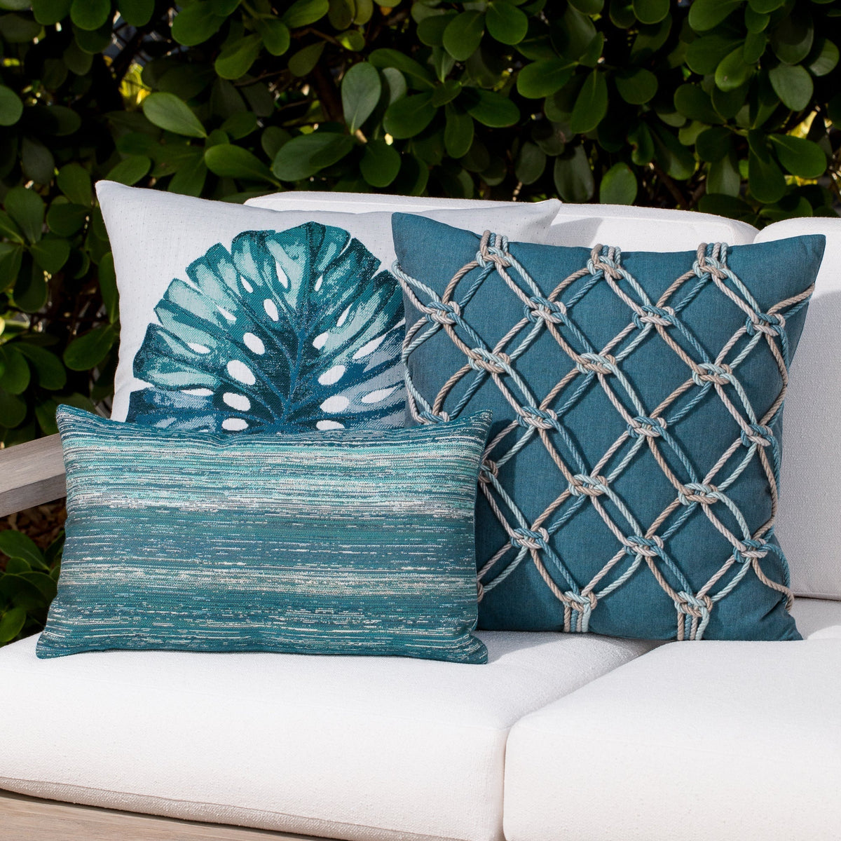 Elaine Smith Textured Lagoon Outdoor Pillow