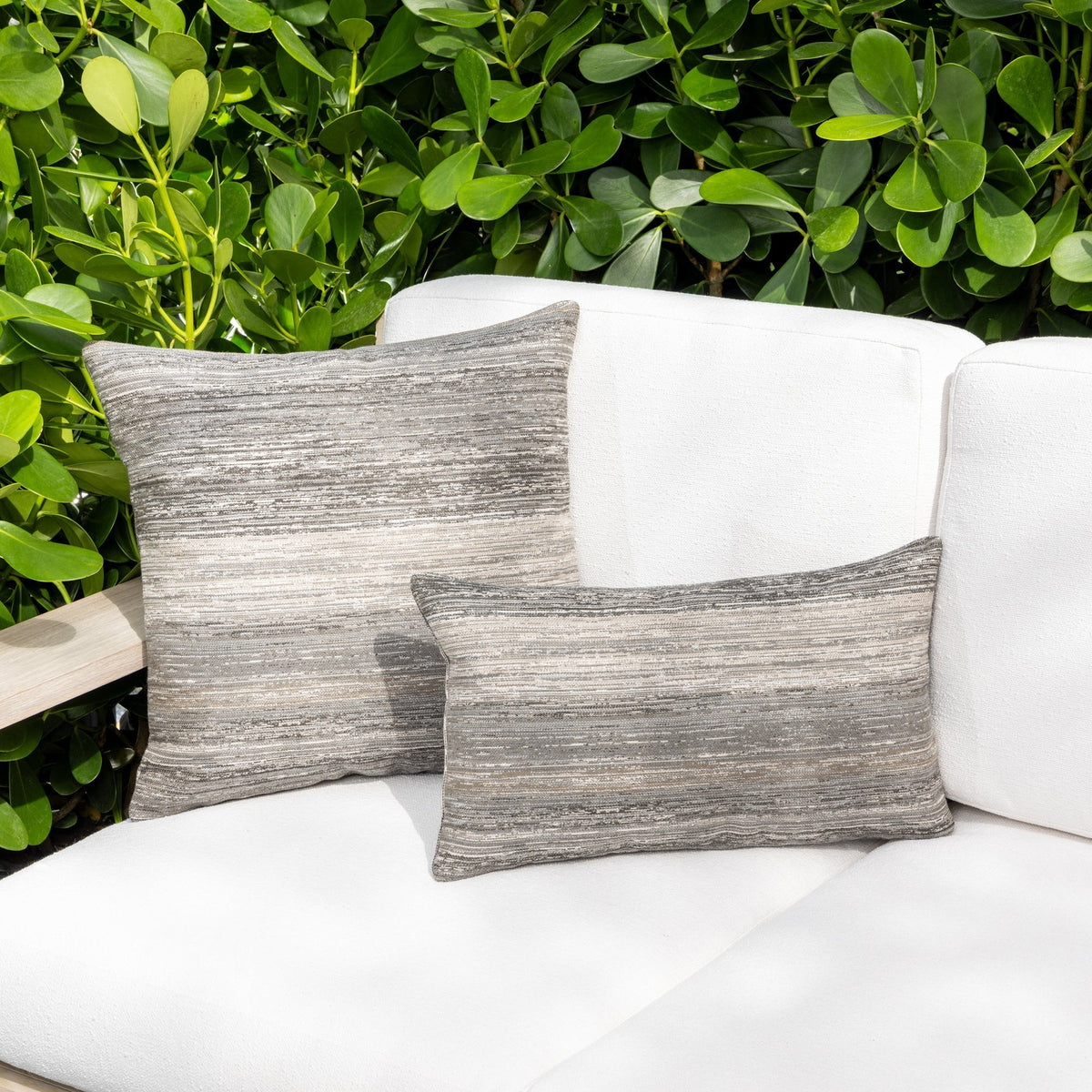 Elaine Smith Textured Grigio outdoor pillow, gray - view 4