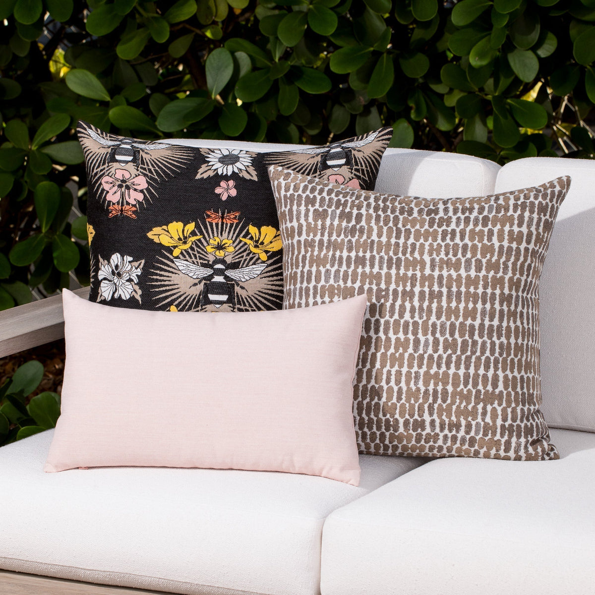 Elaine Smith Solid Blush Outdoor Pillow