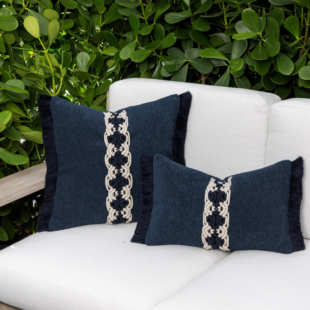 Elaine Smith Distinction Indigo Outdoor Pillow