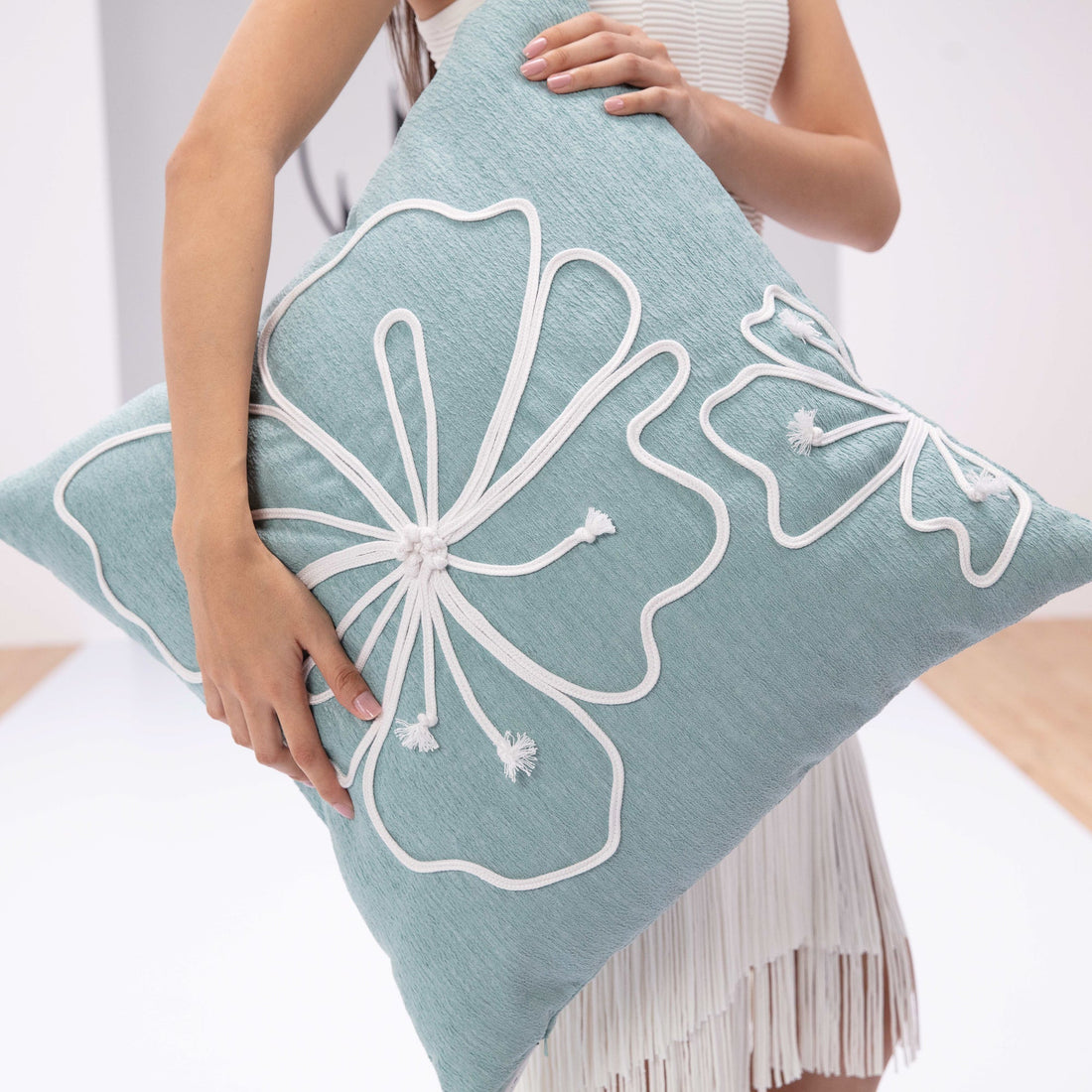 Elaine Smith Hibiscus Mist outdoor pillow - view 2