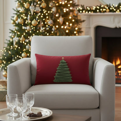 Elaine Smith Fraser Fir Ruby outdoor pillow, red - view 3