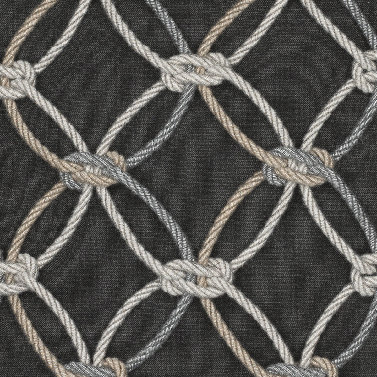 Elaine Smith Carbon Rope outdoor pillow, gray and black - view 4
