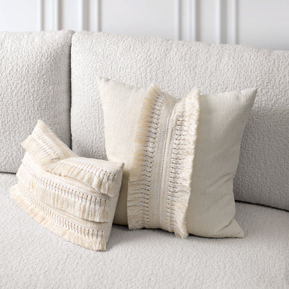 Elaine Smith Cascade Crema 20x20 outdoor pillow, ivory - view 2