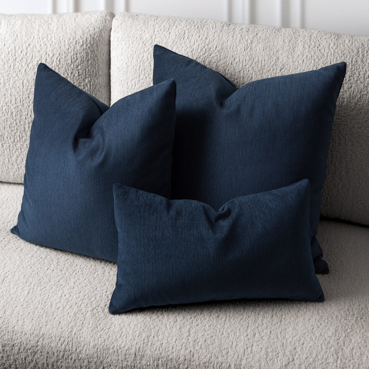 Elaine Smith Luxe Velour Indigo outdoor pillow, navy - view 5