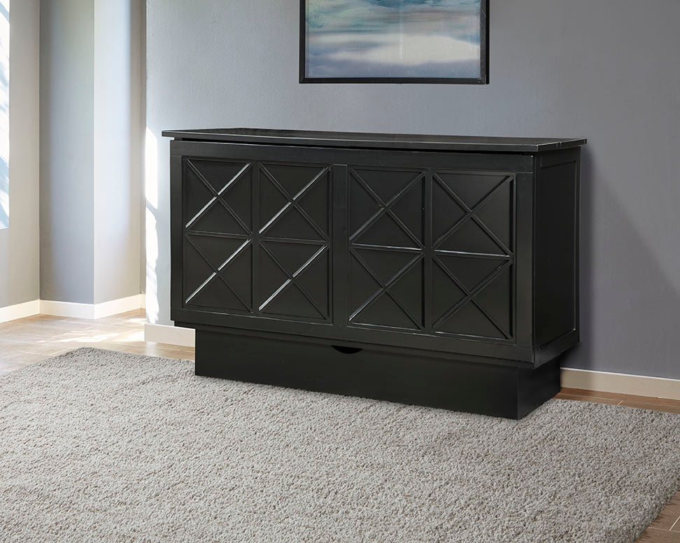 Essex Murphy Bed in Black closed cabinet