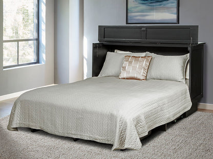 Essex Murphy Bed in Black open as a queen bed