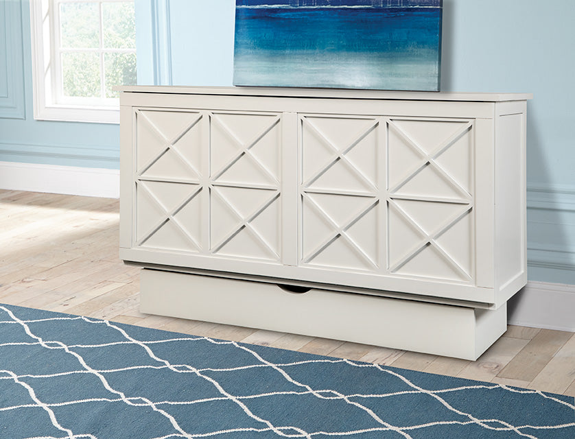 Essex Murphy Bed in White closed cabinet
