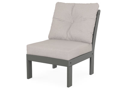 POLYWOOD Vineyard Modular Armless Chair in Slate Grey