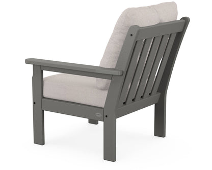 POLYWOOD Vineyard Modular Right Arm Chair in Slate Grey