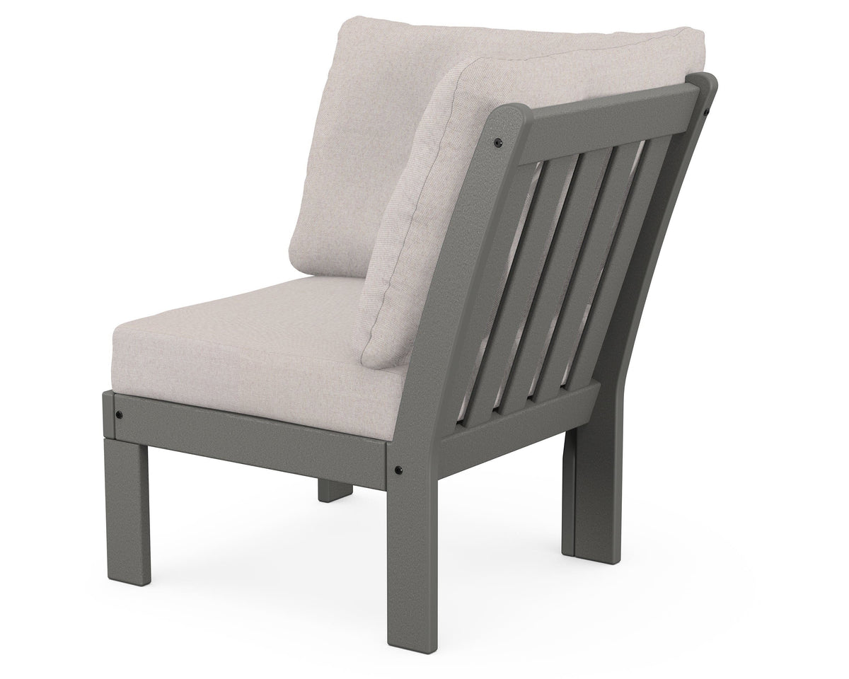 POLYWOOD Vineyard Modular Corner Chair in Slate Grey
