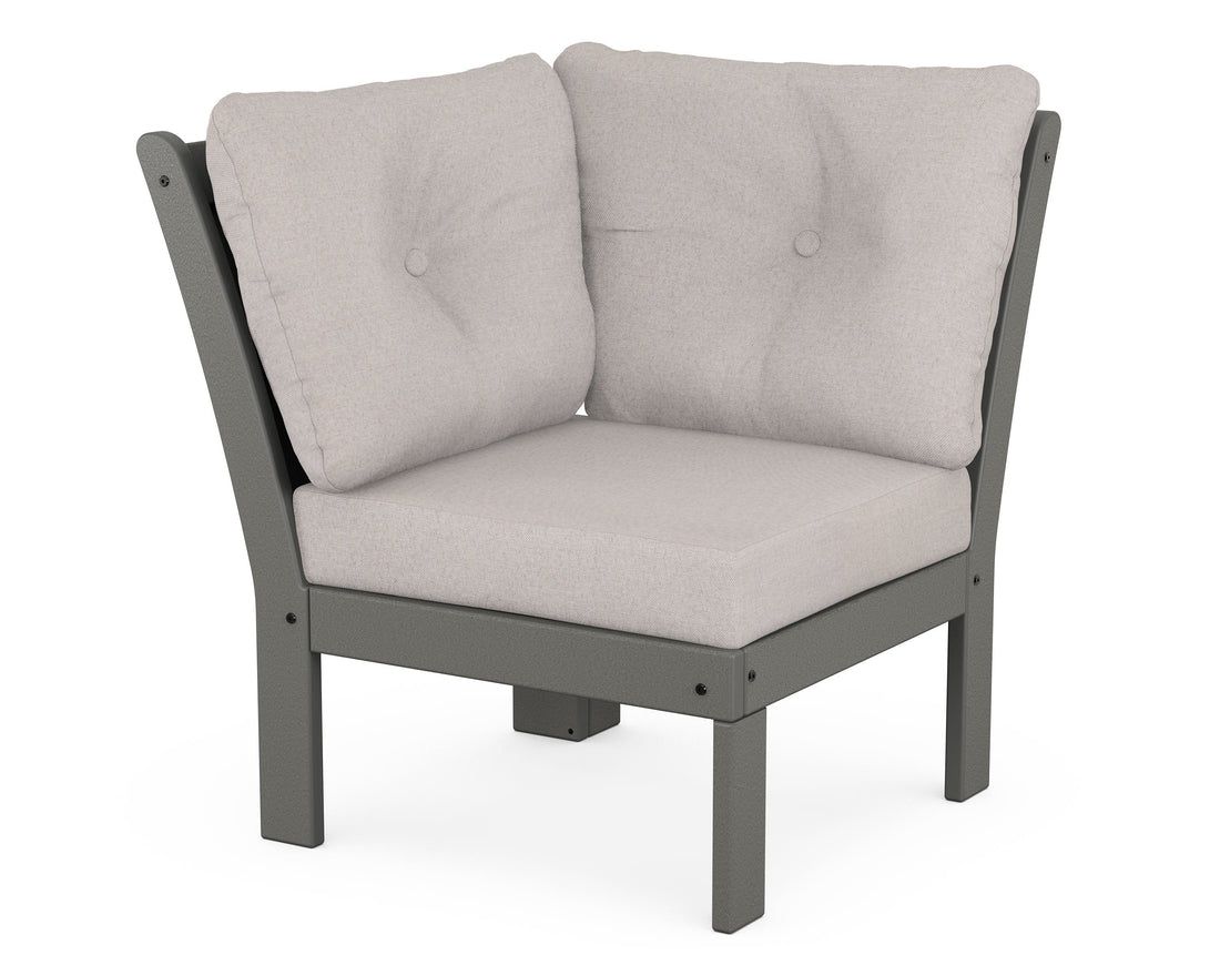 POLYWOOD Vineyard Modular Corner Chair in Slate Grey