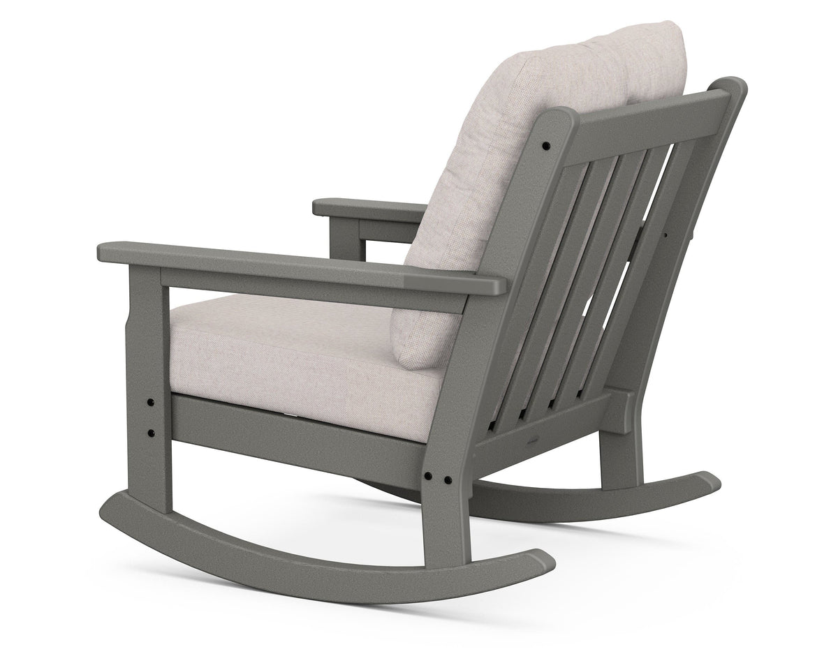 POLYWOOD Vineyard Deep Seating Rocking Chair in Slate Grey