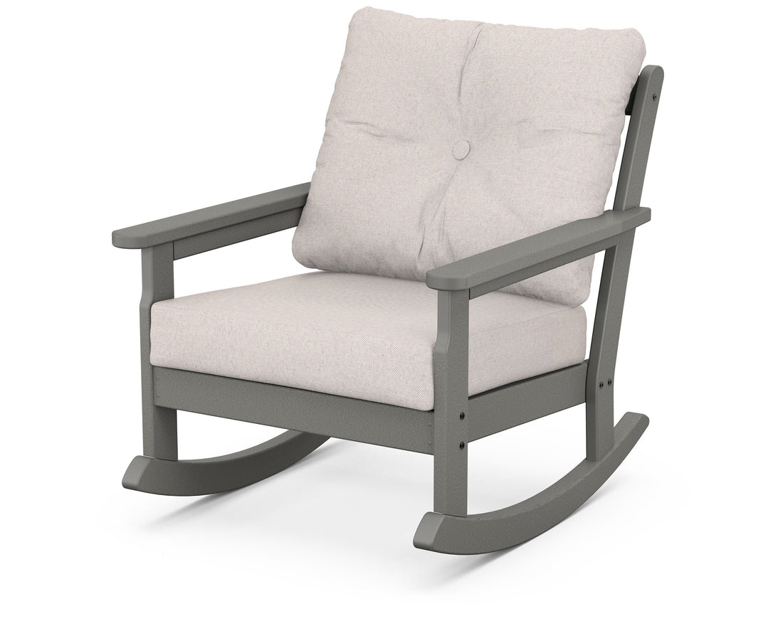 POLYWOOD Vineyard Deep Seating Rocking Chair in Slate Grey